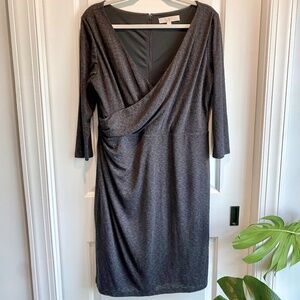 LOFT Soft Grey Wrap Dress